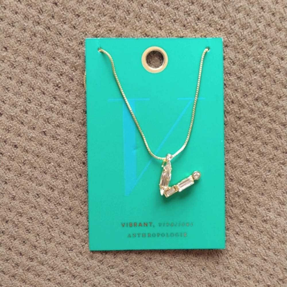 Anthropologie Sorelli V Monogram Necklace